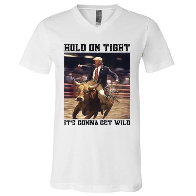 Western Trump Riding Wild Bull Southern Trump Rodeo Arena V-Neck T-Shirt