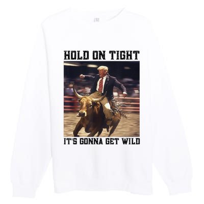 Western Trump Riding Wild Bull Southern Trump Rodeo Arena Premium Crewneck Sweatshirt