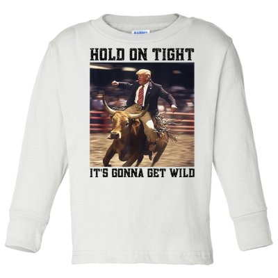 Western Trump Riding Wild Bull Southern Trump Rodeo Arena Toddler Long Sleeve Shirt