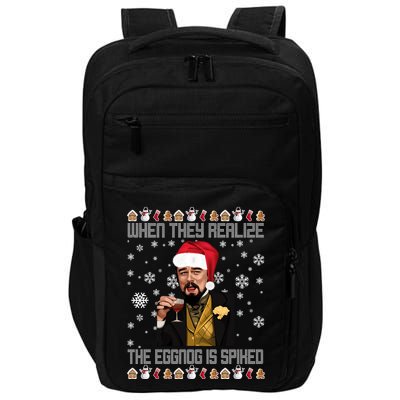 When They Realize The Eggnog Is Spiked Funny Christmas Impact Tech Backpack