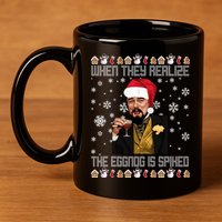 When They Realize The Eggnog Is Spiked Funny Christmas 11oz C Handle Ceramic Mug