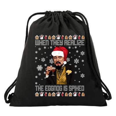 When They Realize The Eggnog Is Spiked Funny Christmas Drawstring Bag