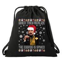When They Realize The Eggnog Is Spiked Funny Christmas Drawstring Bag