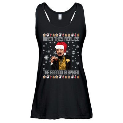 When They Realize The Eggnog Is Spiked Funny Christmas Ladies Essential Flowy Tank