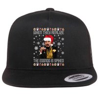 When They Realize The Eggnog Is Spiked Funny Christmas Flat Bill Trucker Hat