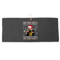 When They Realize The Eggnog Is Spiked Funny Christmas Large Microfiber Waffle Golf Towel