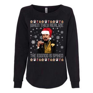 When They Realize The Eggnog Is Spiked Funny Christmas Womens California Wash Sweatshirt