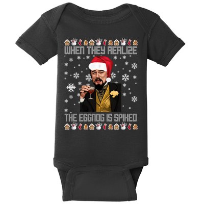 When They Realize The Eggnog Is Spiked Funny Christmas Baby Bodysuit
