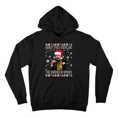 When They Realize The Eggnog Is Spiked Funny Christmas Tall Hoodie