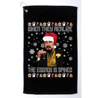 When They Realize The Eggnog Is Spiked Funny Christmas Golf Towel