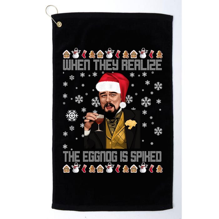 When They Realize The Eggnog Is Spiked Funny Christmas Golf Towel