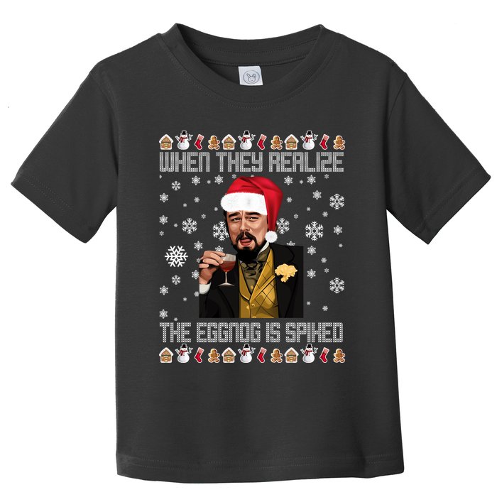 When They Realize The Eggnog Is Spiked Funny Christmas Toddler T-Shirt