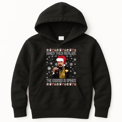When They Realize The Eggnog Is Spiked Funny Christmas Kids Hoodie