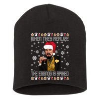When They Realize The Eggnog Is Spiked Funny Christmas Short Acrylic Beanie