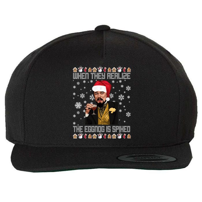 When They Realize The Eggnog Is Spiked Funny Christmas Wool Snapback Cap