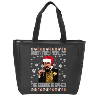 When They Realize The Eggnog Is Spiked Funny Christmas Zip Tote Bag