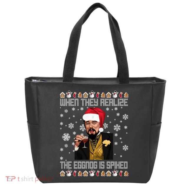 When They Realize The Eggnog Is Spiked Funny Christmas Zip Tote Bag