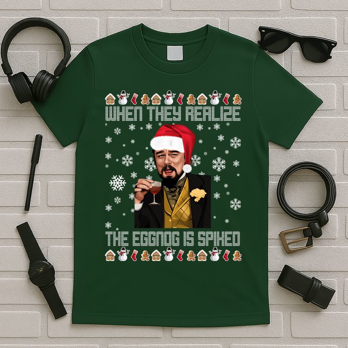 When They Realize The Eggnog Is Spiked Funny Christmas T-Shirt