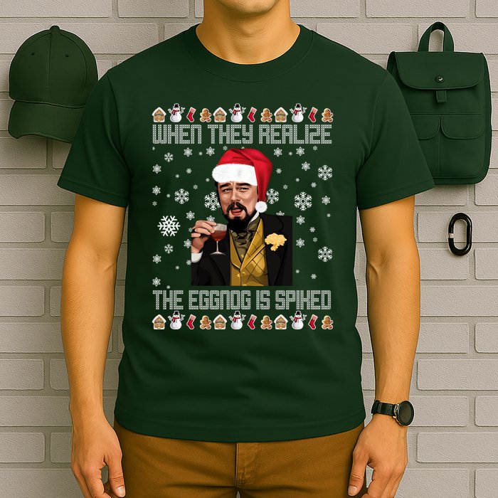 When They Realize The Eggnog Is Spiked Funny Christmas T-Shirt