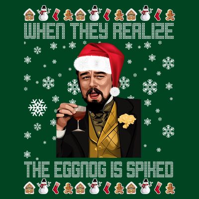 When They Realize The Eggnog Is Spiked Funny Christmas T-Shirt