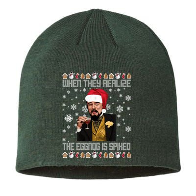 When They Realize The Eggnog Is Spiked Funny Christmas Sustainable Beanie