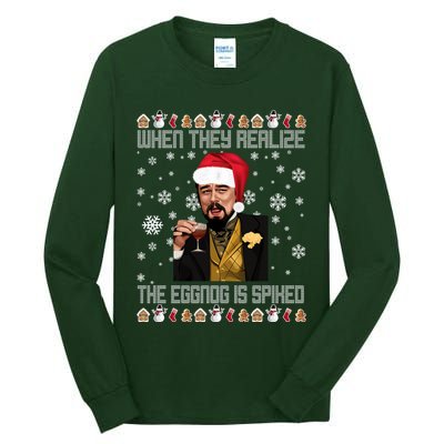 When They Realize The Eggnog Is Spiked Funny Christmas Tall Long Sleeve T-Shirt