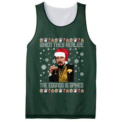 When They Realize The Eggnog Is Spiked Funny Christmas Mesh Reversible Basketball Jersey Tank