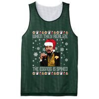 When They Realize The Eggnog Is Spiked Funny Christmas Mesh Reversible Basketball Jersey Tank