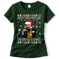 When They Realize The Eggnog Is Spiked Funny Christmas Womens T-Shirt