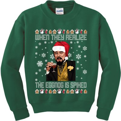When They Realize The Eggnog Is Spiked Funny Christmas Kids Sweatshirt