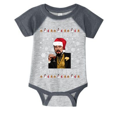 When They Realize The Eggnog Is Spiked Funny Christmas Infant Baby Jersey Bodysuit