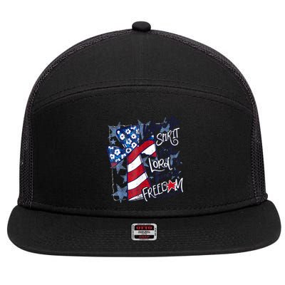 Where The Spirit Of The Lord Is There Is Freedom 7 Panel Mesh Trucker Snapback Hat