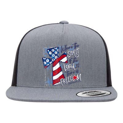 Where The Spirit Of The Lord Is There Is Freedom Flat Bill Trucker Hat