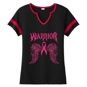 Warrior Tattoos Survivor Warrior Pink Ribbon Breast Cancer Ladies Halftime Notch Neck Tee