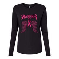 Warrior Tattoos Survivor Warrior Pink Ribbon Breast Cancer Womens Cotton Relaxed Long Sleeve T-Shirt