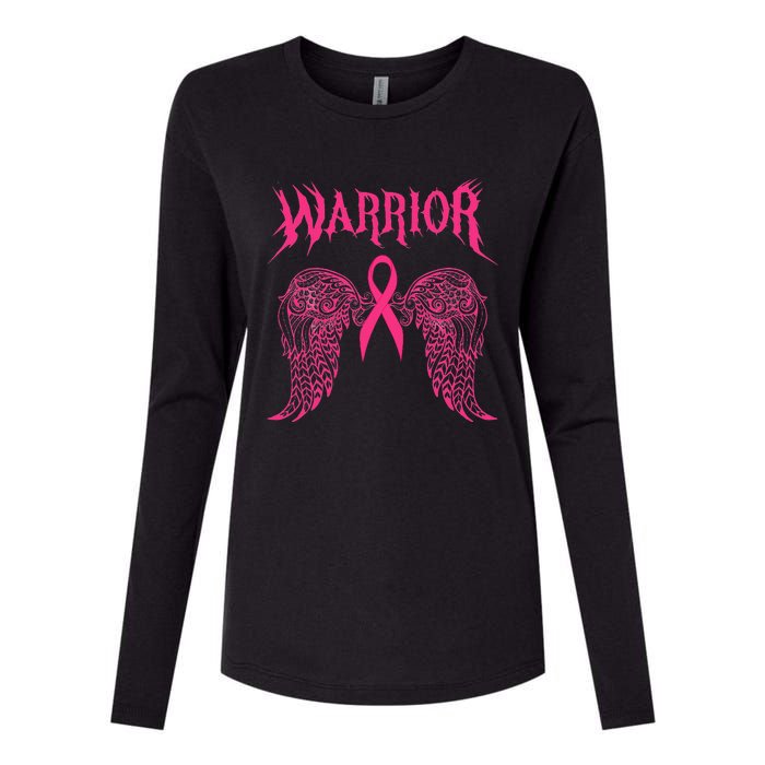 Warrior Tattoos Survivor Warrior Pink Ribbon Breast Cancer Womens Cotton Relaxed Long Sleeve T-Shirt