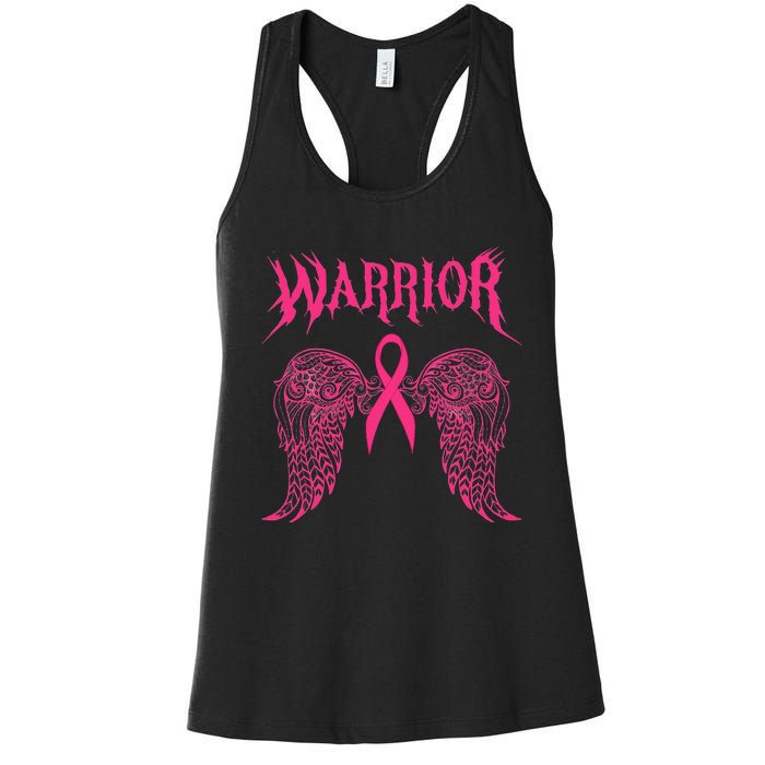 Warrior Tattoos Survivor Warrior Pink Ribbon Breast Cancer Women's Racerback Tank