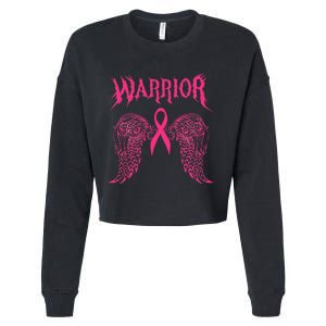 Warrior Tattoos Survivor Warrior Pink Ribbon Breast Cancer Cropped Pullover Crew