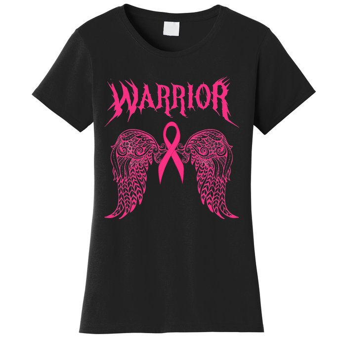 Warrior Tattoos Survivor Warrior Pink Ribbon Breast Cancer Women's T-Shirt