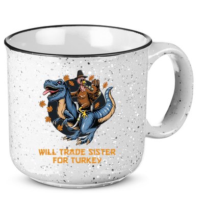 Will Trade Sister For Turkey Thanksgiving 15oz Campfire Ceramic Mug