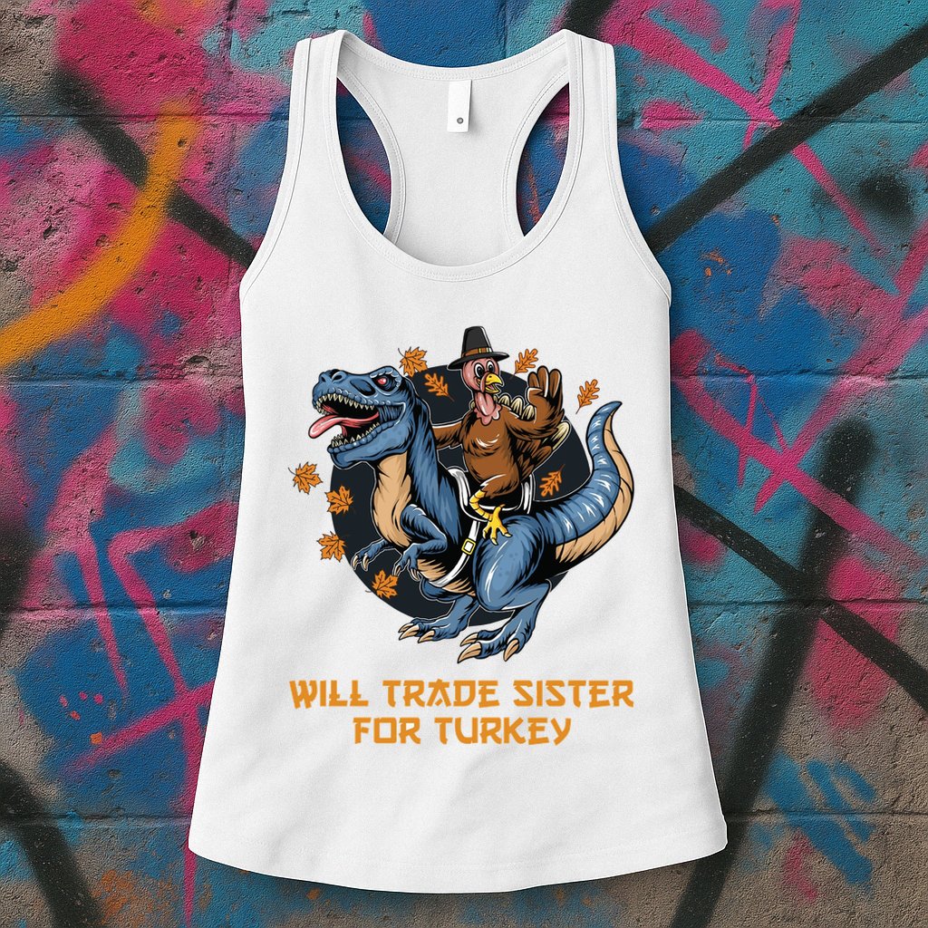 Will Trade Sister For Turkey Thanksgiving Womens Tank Top