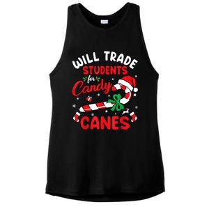 Will Trade Students For Candy Canes Teacher Christmas Xmas Ladies PosiCharge Tri-Blend Wicking Tank