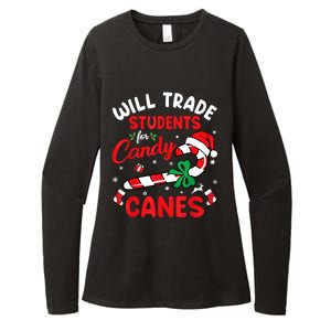 Will Trade Students For Candy Canes Teacher Christmas Xmas Womens CVC Long Sleeve Shirt