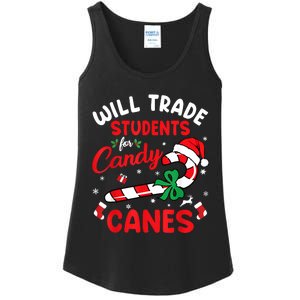 Will Trade Students For Candy Canes Teacher Christmas Xmas Ladies Essential Tank