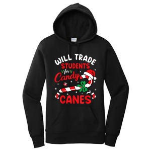 Will Trade Students For Candy Canes Teacher Christmas Xmas Women's Pullover Hoodie