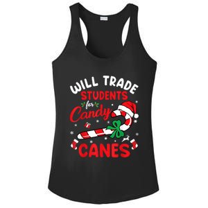 Will Trade Students For Candy Canes Teacher Christmas Xmas Ladies PosiCharge Competitor Racerback Tank