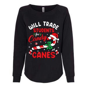 Will Trade Students For Candy Canes Teacher Christmas Xmas Womens California Wash Sweatshirt