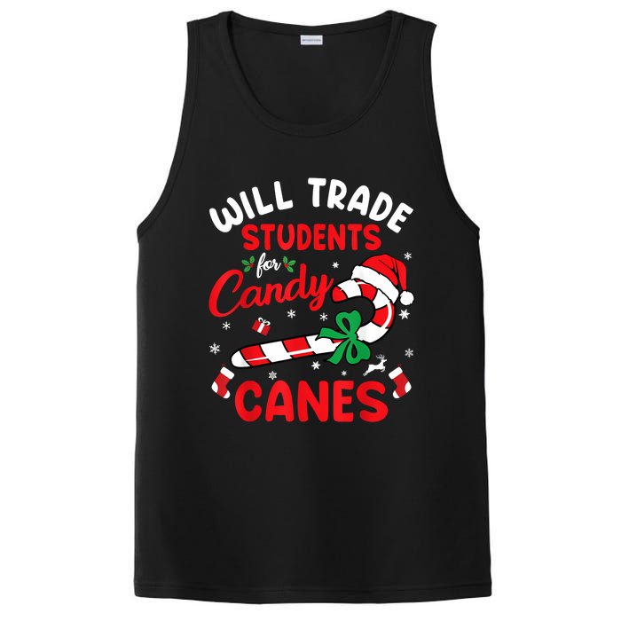 Will Trade Students For Candy Canes Teacher Christmas Xmas PosiCharge Competitor Tank