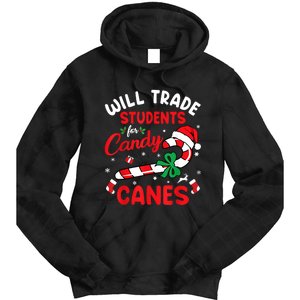 Will Trade Students For Candy Canes Teacher Christmas Xmas Tie Dye Hoodie