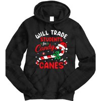 Will Trade Students For Candy Canes Teacher Christmas Xmas Tie Dye Hoodie